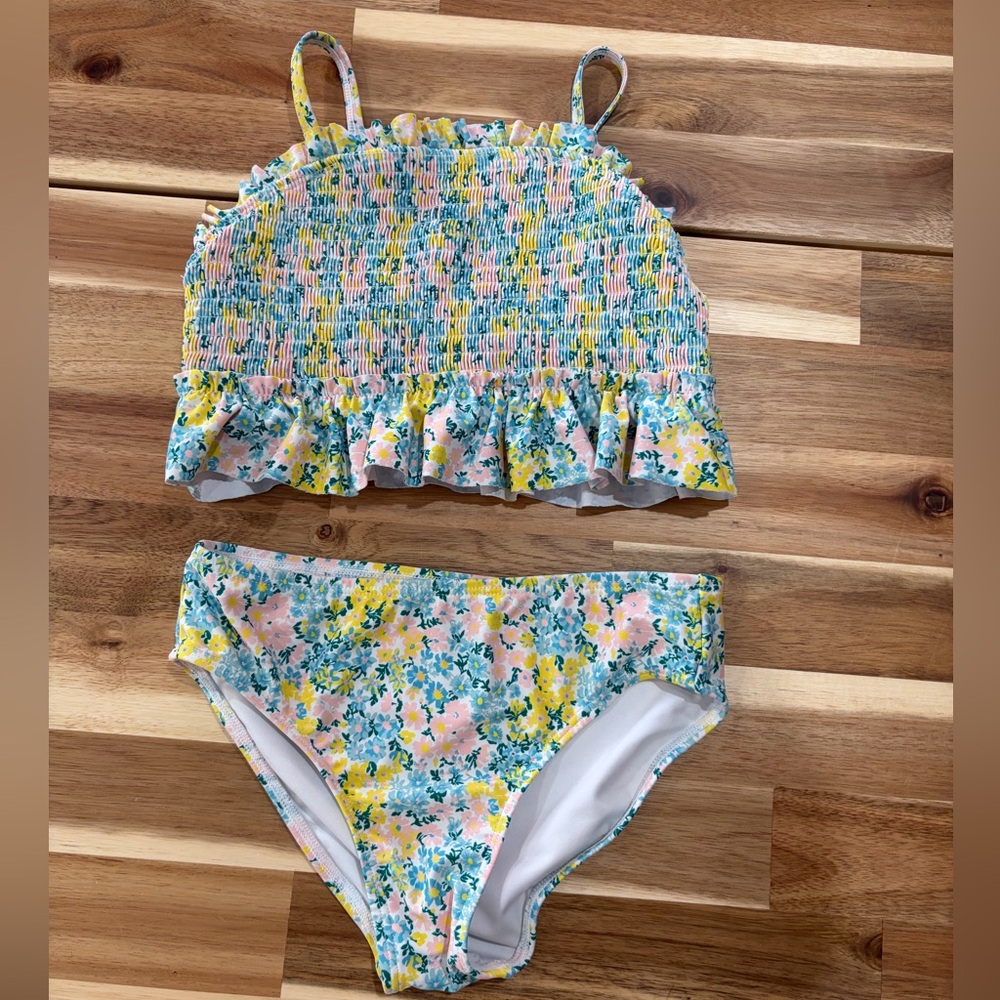 Tucker + Tate Multicolor Floral Kids Bathing Suit Size 7